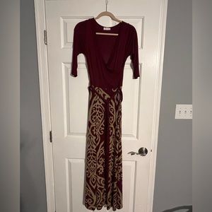 Women 3/4 sleeve maxi dress